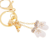 Max Alloy Cartoon Animal Keychain Bag Car Key Chains Gold-White Glove