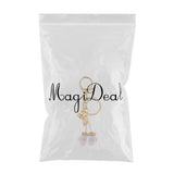 Max Alloy Cartoon Animal Keychain Bag Car Key Chains Gold-White Glove