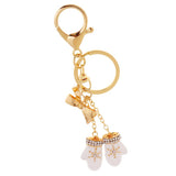 Max Alloy Cartoon Animal Keychain Bag Car Key Chains Gold-White Glove