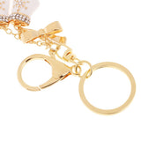 Max Alloy Cartoon Animal Keychain Bag Car Key Chains Gold-White Glove