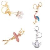 Max Alloy Cartoon Animal Keychain Bag Car Key Chains Gold-White Glove