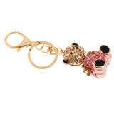 Max Alloy Cartoon Animal Keychain Bag Car Key Chains Gold-Pink Lovely Bear