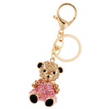 Max Alloy Cartoon Animal Keychain Bag Car Key Chains Gold-Pink Lovely Bear