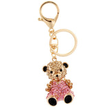 Max Alloy Cartoon Animal Keychain Bag Car Key Chains Gold-Pink Lovely Bear