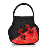 Max Embroidery Handbags Ethnic Canvas Handmade Tote women's handbags Black