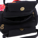 Max Embroidery Handbags Ethnic Canvas Handmade Tote women's handbags Black