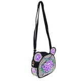 Max Yunnan Ethnic Flower Embroidery Ethnic Canvas Women Shoulder Bag Purple