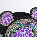 Max Yunnan Ethnic Flower Embroidery Ethnic Canvas Women Shoulder Bag Purple