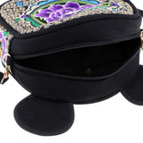 Max Yunnan Ethnic Flower Embroidery Ethnic Canvas Women Shoulder Bag Purple