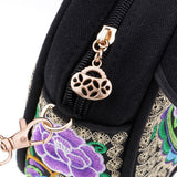 Max Yunnan Ethnic Flower Embroidery Ethnic Canvas Women Shoulder Bag Purple