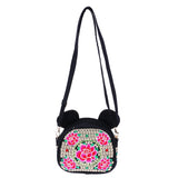Max Yunnan Ethnic Flower Embroidery Ethnic Canvas Women Shoulder Bag Red
