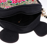 Max Yunnan Ethnic Flower Embroidery Ethnic Canvas Women Shoulder Bag Red