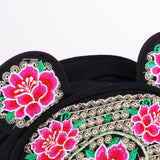 Max Yunnan Ethnic Flower Embroidery Ethnic Canvas Women Shoulder Bag Red