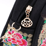 Max Yunnan Ethnic Flower Embroidery Ethnic Canvas Women Shoulder Bag Red