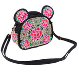Max Yunnan Ethnic Flower Embroidery Ethnic Canvas Women Shoulder Bag Red