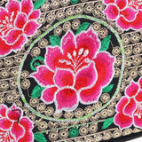 Max Yunnan Ethnic Flower Embroidery Ethnic Canvas Women Shoulder Bag Red