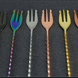 Max Stainless Steel Long Handle Mixing Spoon Bar Spoon Stirrer 30cm Gold