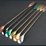 Max Stainless Steel Long Handle Mixing Spoon Bar Spoon Stirrer 30cm Gold