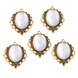 Max 5PCS/Lot Crystal Rihnestone Round Pendant DIY Jewelry Pendant White