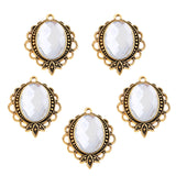 Max 5PCS/Lot Crystal Rihnestone Round Pendant DIY Jewelry Pendant White