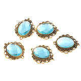 Max 5PCS/Lot Crystal Rihnestone Round Pendant DIY Jewelry Pendant Acid Blue