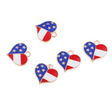 Max 5 Pcs/Lot Colorul Stars and Stripes Pendant Jewelry Accessary DIY Love Heart