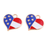 Max 5 Pcs/Lot Colorul Stars and Stripes Pendant Jewelry Accessary DIY Love Heart