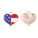 Max 5 Pcs/Lot Colorul Stars and Stripes Pendant Jewelry Accessary DIY Love Heart