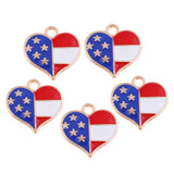 Max 5 Pcs/Lot Colorul Stars and Stripes Pendant Jewelry Accessary DIY Love Heart