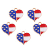 Max 5 Pcs/Lot Colorul Stars and Stripes Pendant Jewelry Accessary DIY Love Heart