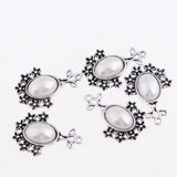 Max 5Pcs/Lot Silver Antique Pendant Alloy Pearl Pendant Jewelry DIY Plum Blossom