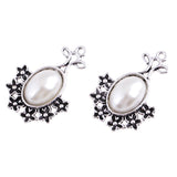 Max 5Pcs/Lot Silver Antique Pendant Alloy Pearl Pendant Jewelry DIY Plum Blossom