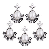 Max 5Pcs/Lot Silver Antique Pendant Alloy Pearl Pendant Jewelry DIY Plum Blossom