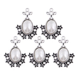 Max 5Pcs/Lot Silver Antique Pendant Alloy Pearl Pendant Jewelry DIY Plum Blossom