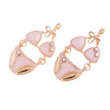 Max 5PCS/Lot Women Sexy Underwear Set Pendant Alloy Enamel Keychain Decor Pink