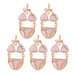 Max 5PCS/Lot Women Sexy Underwear Set Pendant Alloy Enamel Keychain Decor Pink
