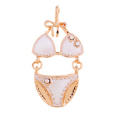 Max 5PCS/Lot Women Sexy Underwear Set Pendant Alloy Enamel Keychain Decor White