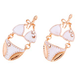 Max 5PCS/Lot Women Sexy Underwear Set Pendant Alloy Enamel Keychain Decor White
