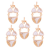 Max 5PCS/Lot Women Sexy Underwear Set Pendant Alloy Enamel Keychain Decor White