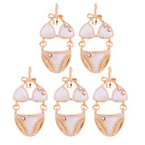 Max 5PCS/Lot Women Sexy Underwear Set Pendant Alloy Enamel Keychain Decor White