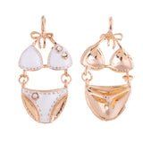 Max 5PCS/Lot Women Sexy Underwear Set Pendant Alloy Enamel Keychain Decor White