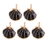 Max 5PCS/Lot Alloy Shell Mobile Necklace Pendant Jewelry DIY Decor Black