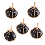 Max 5PCS/Lot Alloy Shell Mobile Necklace Pendant Jewelry DIY Decor Black