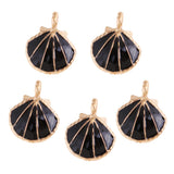 Max 5PCS/Lot Alloy Shell Mobile Necklace Pendant Jewelry DIY Decor Black