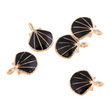 Max 5PCS/Lot Alloy Shell Mobile Necklace Pendant Jewelry DIY Decor Black