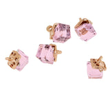 Max 5PCS/Lot Crystal Square Bead Pendant Necklace For Women Jewelry  Pink