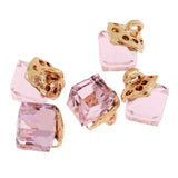 Max 5PCS/Lot Crystal Square Bead Pendant Necklace For Women Jewelry  Pink