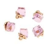 Max 5PCS/Lot Crystal Square Bead Pendant Necklace For Women Jewelry  Pink