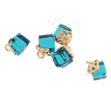 Max 5PCS/Lot Crystal Square Bead Pendant Necklace For Women Jewelry  Acid Blue