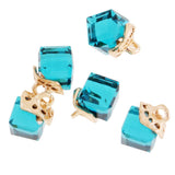 Max 5PCS/Lot Crystal Square Bead Pendant Necklace For Women Jewelry  Acid Blue